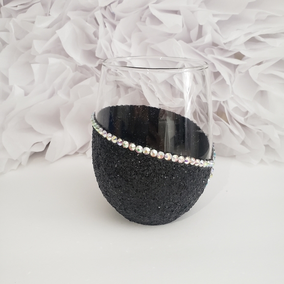 Crystal Rhinestone ๐ฎ Bling Hand Crafted Wine/Water ๐ง Glass - Picture 6 of 6